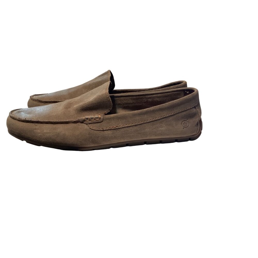 Mens Allen Gray Taupe Suede Moc Loafers Casual Slip-On Shoes Sz 9